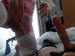 Sissy husband strapon sex with wife