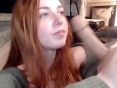 Redhead anal for youg practicing blowjob with dildo