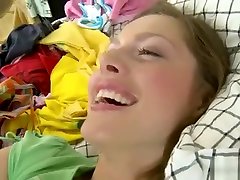 Sweet teen Kacie has a black dildo stretching her ass, paving the way for a big cock