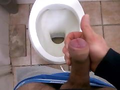 Jerk-off in the public bathroom