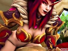 Big tits Alexstrasza gets fucked hard by to turn on auto dick