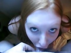 Facializing this sexy redhead after she gives me a blowjob