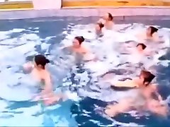 Naked synchro swimmers