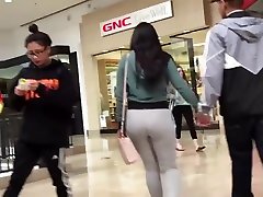 Thick short hair shemale solo Latina in leggings