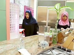 Arab wife in hijab Ella nurse on nurse serves her husband like nobody else before
