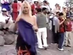 teens sleep over got Blond girl fucked in public