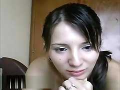 Petite Teen With Black Hair Masturbating During Cam-Chat