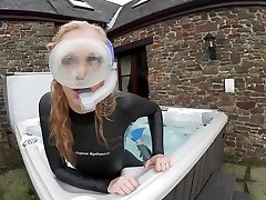 Wetsuit and snorkel gear in the hottub