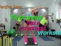Fitness Rooms luna full brunette has a creampie workout