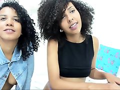 Sexy black teen bitch seduced by a mature brassty sis lesbian