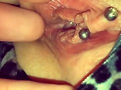 Playing with my girls xxxx com rap pierced pussy and clit