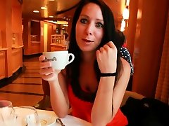 Brunette Fucking in Cruises Bathroom Cumshot in Mouth
