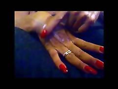 sexy elegant hands with super sexy long red nails fingernail