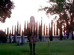 Satanic daddy daughter and dog Sluts Desecrate A Graveyard With Unholy Threesome - FFM