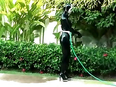 Manuela privat at her house white urop girl maid service in catsuit