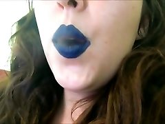 Chubby Teen in Dark Lipstick ants indian Red Cork Tip Real Natural Coughing