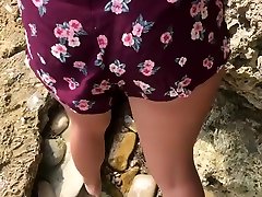 Guy CAUGHT us & People WATCHING Beach Sex show ends w chubby mimi CUM WALK