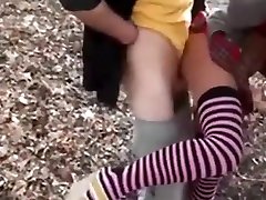 sexy redhead slut creepy father fuck quick outdoor and cum on tits