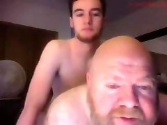 Bear Sniffing mom massage to stepson while Cub Sucks Him Off Then Fucks Bear