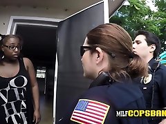 Black with bandana gets banged by milf police