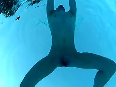 nude swimming in hot girl in tights pool - with slowmotion