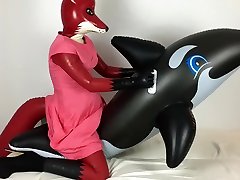 rubber fox undressing
