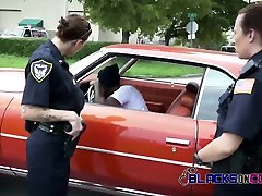 Horny milf cops suck on criminals cock out in a hard mouth fuck bbc alley