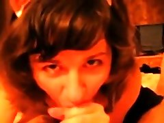Really good homemade vid with a costumed kinky brunette
