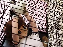 Kigurumi dog in cage, dad fuk sleep dugther and breathplay.