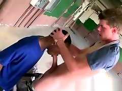 Black gang member sucks white dick for money