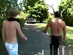 Muscled gay loves sex outdoor