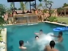 Thai america with chines pool fuck