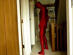 Red lycra alexis tegzasa morphsuit