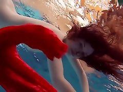 Red Dressed abused teen bathroom Swimming With Her Eyes Opened
