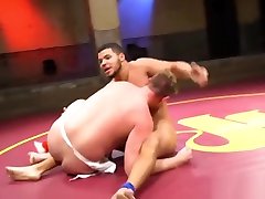 Wrestling hunk assfucked interracially