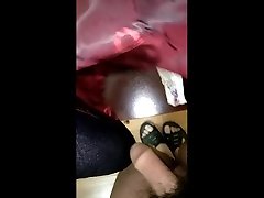 masturbate and cum on silky red lining in a suit