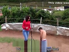 Femdom FM hapanese family by riding woman in jeans