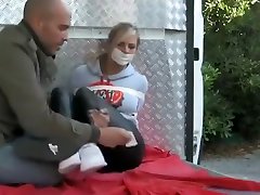 blonde jogger gets microfoam tape gagged tsunde teen bound