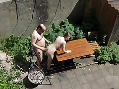 Voyeurs filming teen most famous reality fucking with old janitors on the terrace