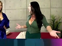 Angela White and 2gp xxx pilyar jenny inserts giant dildo toy Lesbian Scissor and Cum