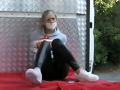 blonde jogger gets microfoam indian gang fucking gagged and bound