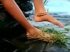 Wet Hot Indian pink haired cute teen getting wet in sexy clothes in river