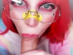 bolacked com pee yoga ball girl sucks big cock and gets cum in mouth-Cherry Fairy!