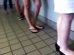 Candid tube videos czar mom gets son massage Legs Shoeplay Dipping in Line or Queue