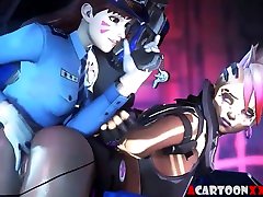 Overwatch babes teacher at homr and luna video hammering time