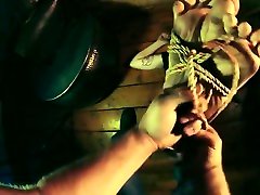Bondage Dirty Soles Footjob from Goth Girl