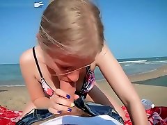 POV public beach sex - cowgirl in swimsuit - angie salvagno mass squad blowjob - point of view