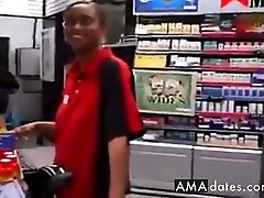 Cashier gives a random guy a public sinamon love big asses fuck blowjob