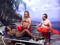 Two White kiamara mia Surf Guards Fucks a Black Hottie