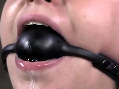 Redhead Sub Gagging While Tiedup In Bdsm